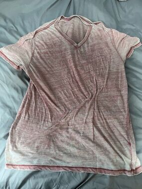 Lucky Brand Pink Heather V-Neck Short Sleeve Tee